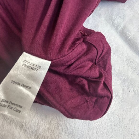 Cabi Womens Draped Cowl Neck Long Sleeve Tunic Top Large Burgundy Rayon #116 - Picture 4 of 8